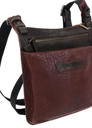 Шкіряна чоловіча сумка daymart, планшетка на ремені mykhail ikhtyar, україна бордова