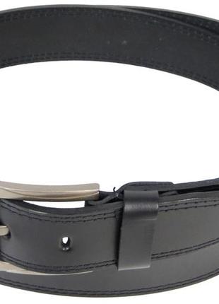 Длинный мужской кожаный ремень daymart, батал для джинс skipper, украина черный 1457-451 фото