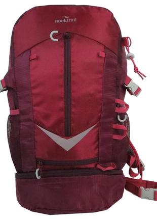 Легкий похідний рюкзак daymart із дощовиком 30l rocktrail ian389063 бордовий4 фото