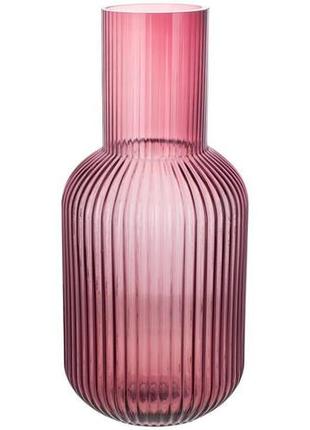 Ваза скляна ariadne "bottle" ø15x34см, темно-рожева1 фото