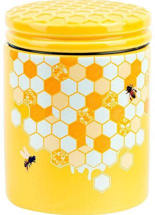 Банка керамічна "sweet honey" 650мл daymart  для сипучих продуктів, жовтий1 фото