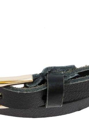 Узенький женский кожаный поясок, ремень daymart skipper, черный 1,5 см4 фото