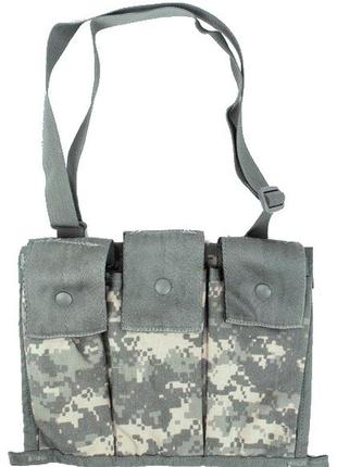 Подсумок тактический для трех магазинов м16, m4 molle ii bandoleer ammunition pouch пиксель