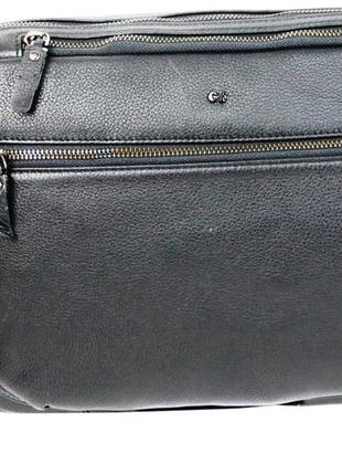Чоловіча шкіряна сумка daymart, планшетка giorgio ferretti чорна5 фото