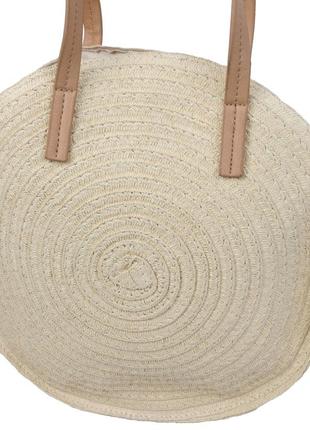 Экологическая женская соломенная плетенная сумка daymart esmara бежевая7 фото