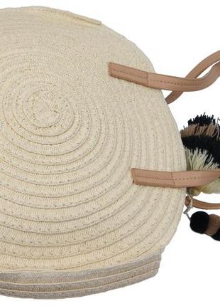 Экологическая женская соломенная плетенная сумка daymart esmara бежевая8 фото