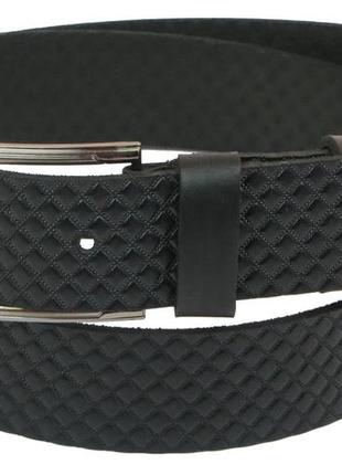 Мужской кожаный ремень daymart под джинсы skipper 1089-38 черный 3,8 см1 фото