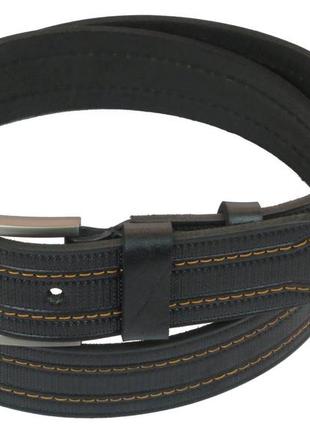 Мужской кожаный ремень daymart под джинсы skipper 1016-38 черный 3,8 см2 фото