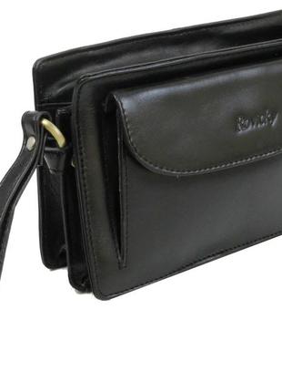 Кожаная барсетка, клатч rovicky черная