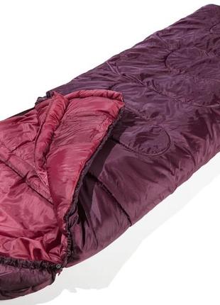 Спальний мішок-ковдра з капюшоном весна осінь — 0.5c rocktrail бордовий