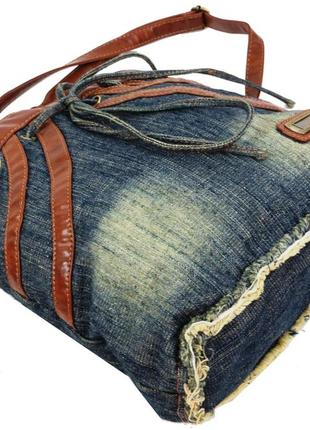 Джинсовая сумка daymart в форме женской юбки fashion jeans bag темно-синяя6 фото