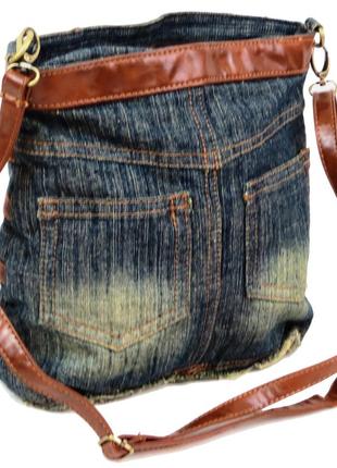 Джинсовая сумка daymart в форме женской юбки fashion jeans bag темно-синяя5 фото