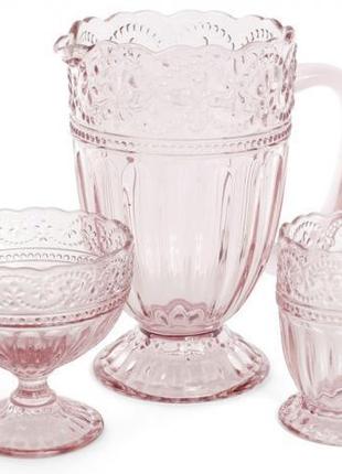 Набір 6 склянок siena toscana 325мл daymart , рожеве скло2 фото