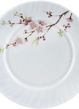 Набір 6 обідніх тарілок "японська вишня" ø23см, склокераміка
