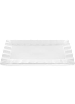 Набір 2 прямокутні тарілки "white city" 36х21см  daymart  для суші (білий фарфор)2 фото