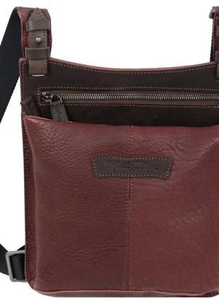 Чоловіча шкіряна сумка daymart, планшетка на плече mykhail ikhtyar, україна бордова