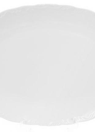 Блюдо фарфорове "white prince" овальне 30х20см daymart (білий фарфор)1 фото