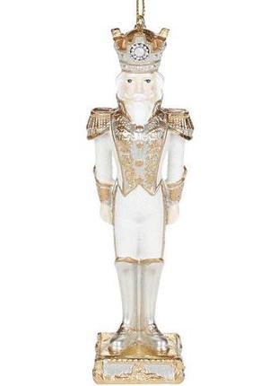 Декоративна підвіска "лускунчик" 15.9см  daymart  білий з золотом