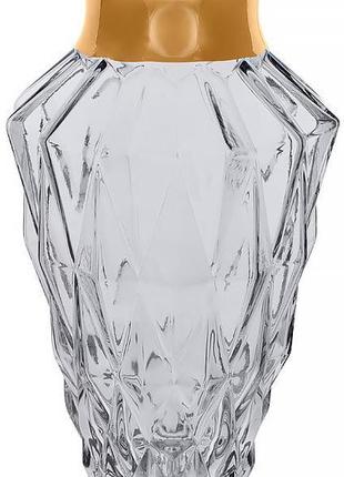 Ваза для квітів ancient glass брюссель настільна ø16x25см  7trav , сіре скло із золотом