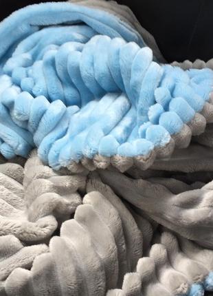 Детский плед двухцветный 80х100 см4 фото