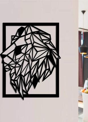 Деревянная картина "lion side"  (50 x 39 см)