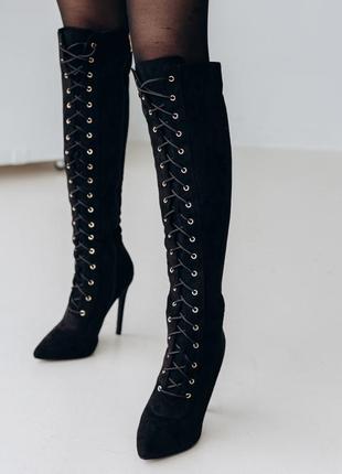 Ботфорти жіночі fashion lady 3305 37 розмір 24 см чорний