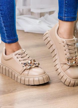 Кросівки жіночі fashion bella 3250 39 розмір 25 см бежевий