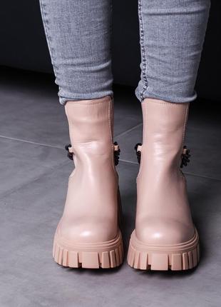 Черевики жіночі fashion leith 3466 38 розмір 24,5 см бежевий