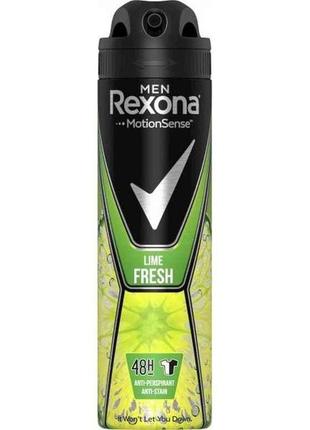 Антиперспірант-аерозоль д/чолов lime fresh 150мл тм rexona1 фото