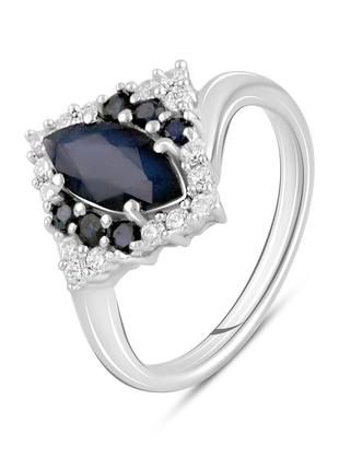 Срібне кільце ogosilver з натуральним сапфіром 2.073ct, вага виробу 3,41 г (2112778) 17 розмір