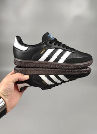 Мужские кроссовки adidas samba black white gum