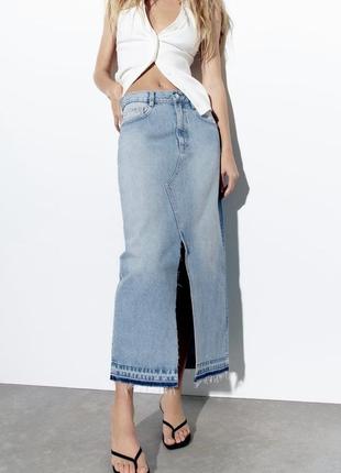 Стильная джинсовая юбка zara