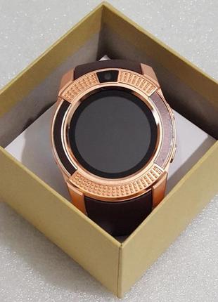 Умные смарт-часы smart watch v8. цвет: золотой3 фото