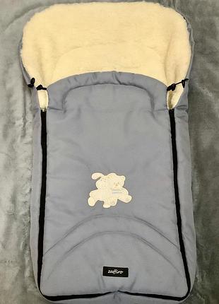 Тёплый конверт на овчине для малышей в коляску или санки