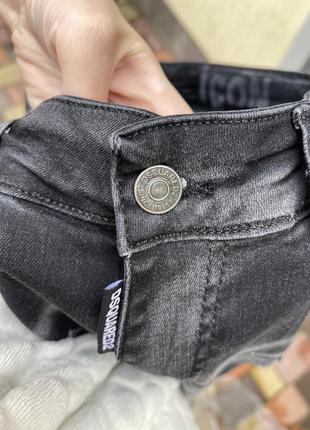 Мужские черные джинсы скинни с потертостями, небольшого размера,люкс бренд, dsquared оригинал8 фото