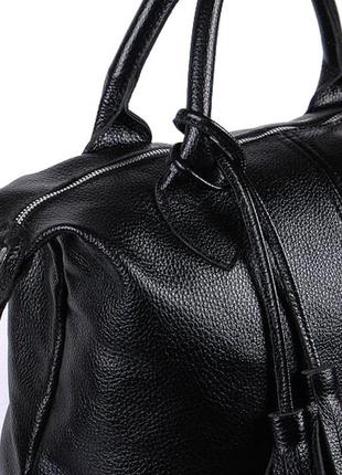 Комфортна жіноча сумка з натуральної замші та натуральної шкіри5 фото
