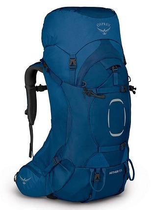 Рюкзак osprey aether 55 кріплення для трекінгових палиць, l/xl, темно-синій