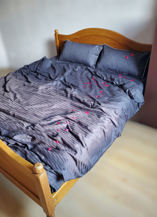 Комплект постельного белья премиум страйп - сатин6 фото