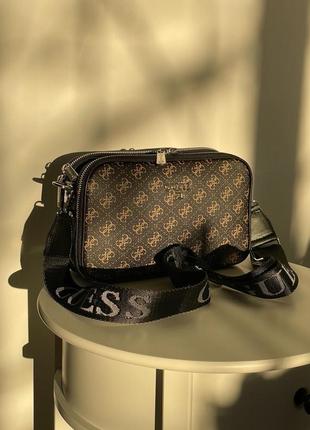 Сумка guess crossbody harmonic brown7 фото