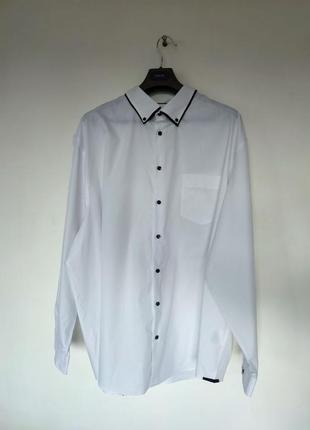 Angelo litrico рубашка біла чоловіча сорочка білосніжна великий розмір 5xl2 фото