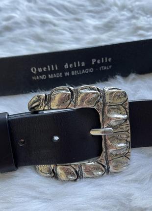Кожаный итальянский пасок ручной работы с пряжкой уникального дизайна quelli della pelle