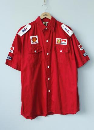 Ferrari marlboro shell 80-90s винтажная рубашка гоночная vintage kawasaki honda bridgestone nascar футболка с вышитыми логотипами4 фото