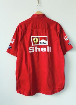 Ferrari marlboro shell 80-90s винтажная рубашка гоночная vintage kawasaki honda bridgestone nascar футболка с вышитыми логотипами3 фото