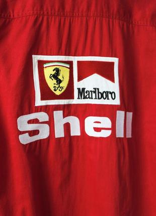 Ferrari marlboro shell 80-90s винтажная рубашка гоночная vintage kawasaki honda bridgestone nascar футболка с вышитыми логотипами5 фото