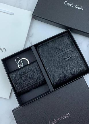 Чоловічий шкіряний гаманець calvin klein портмоне кельвін1 фото