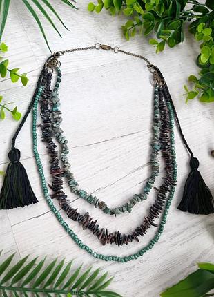 Коралі кольє  корали натуральні чорні 🖤 до вишиванки ексклюзив ручна робота