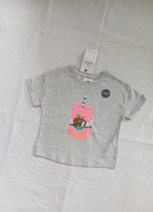 Новая котоновая футболка принт яблоко бренда mark's &amp; spenser u9 2-3 eur 92-982 фото