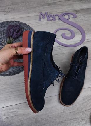 Мужские туфли arber темно-синие замша размер 446 фото