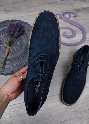 Мужские туфли arber темно-синие замша размер 445 фото