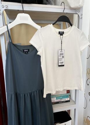 Сукня сарафан міді комплект плаття і футболка літні only2 фото